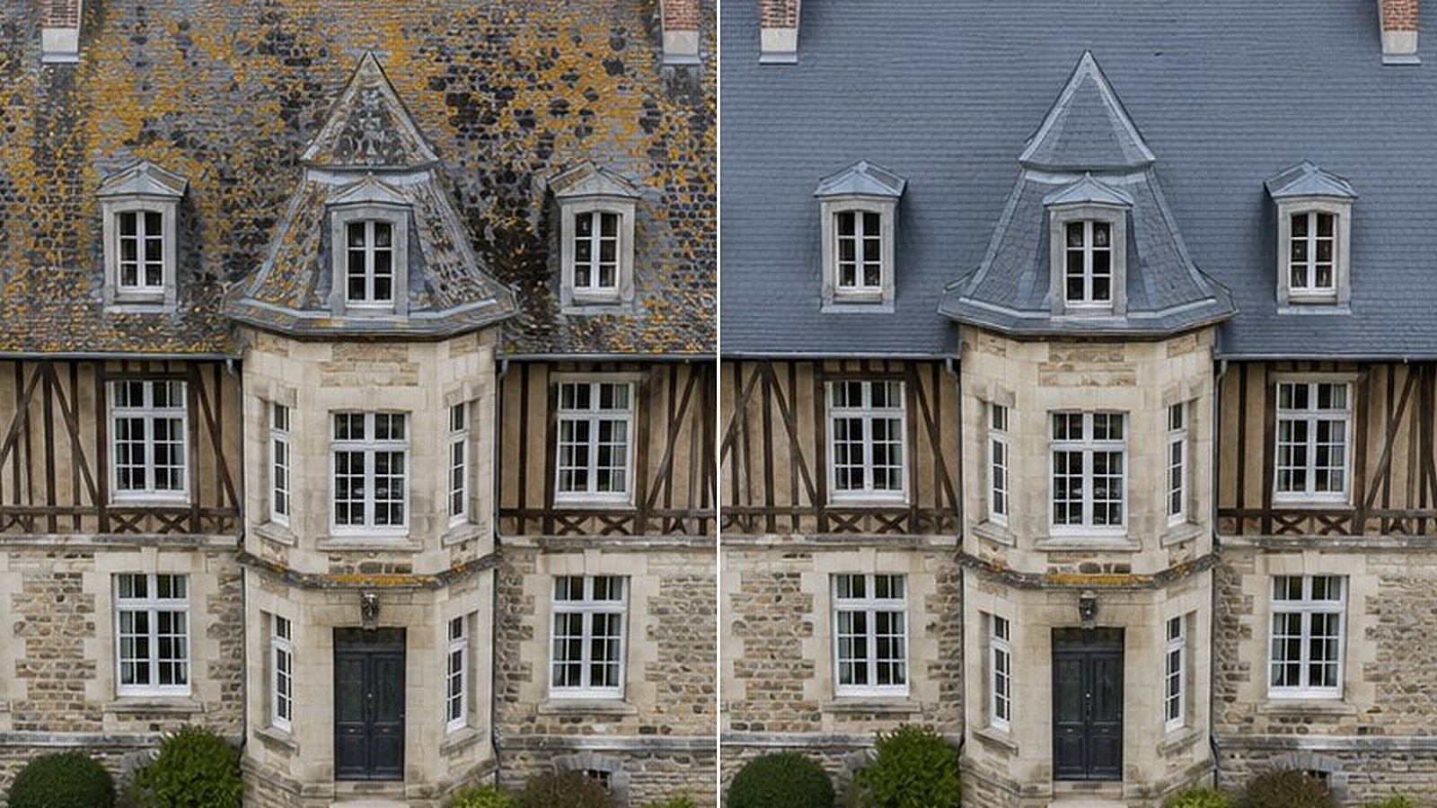 Toiture ardoise mansardes + tuile mécanique typique &agrave; Versailles