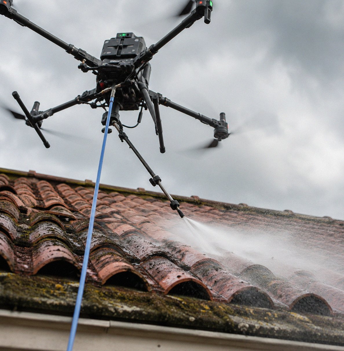 Démoussage toiture drone Essonne (91) AltaClean, Plateau de Saclay