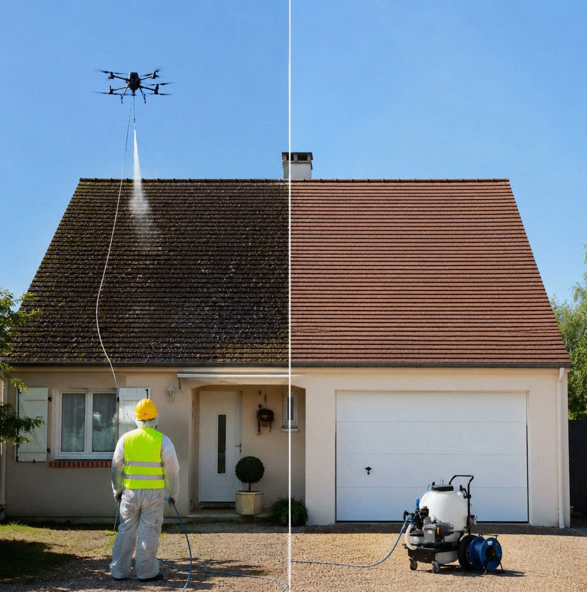 Nettoyage de facade par drone