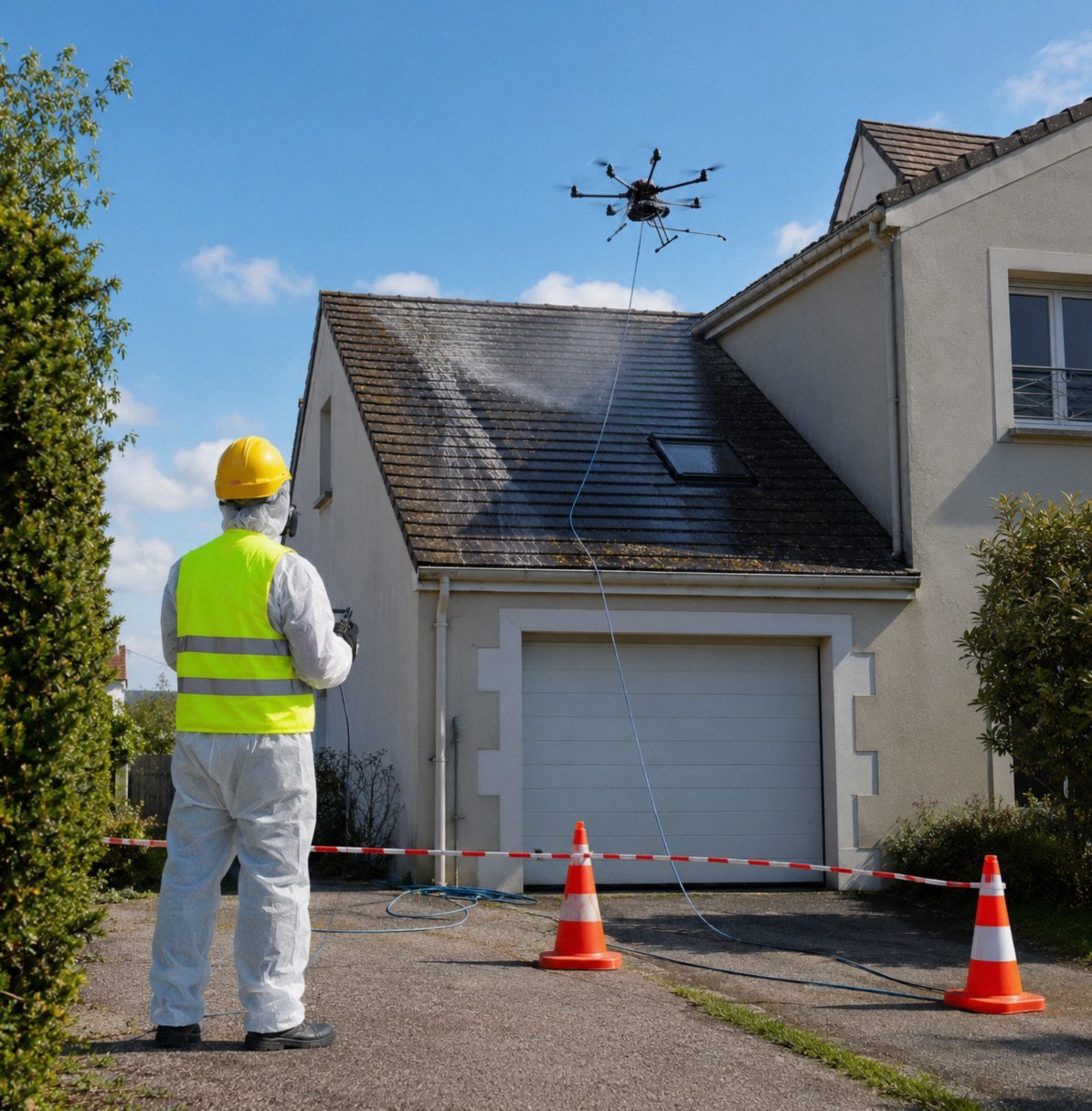 Nettoyage de toiture par drone AltaClean a Rueil-Malmaison (92), copropriete