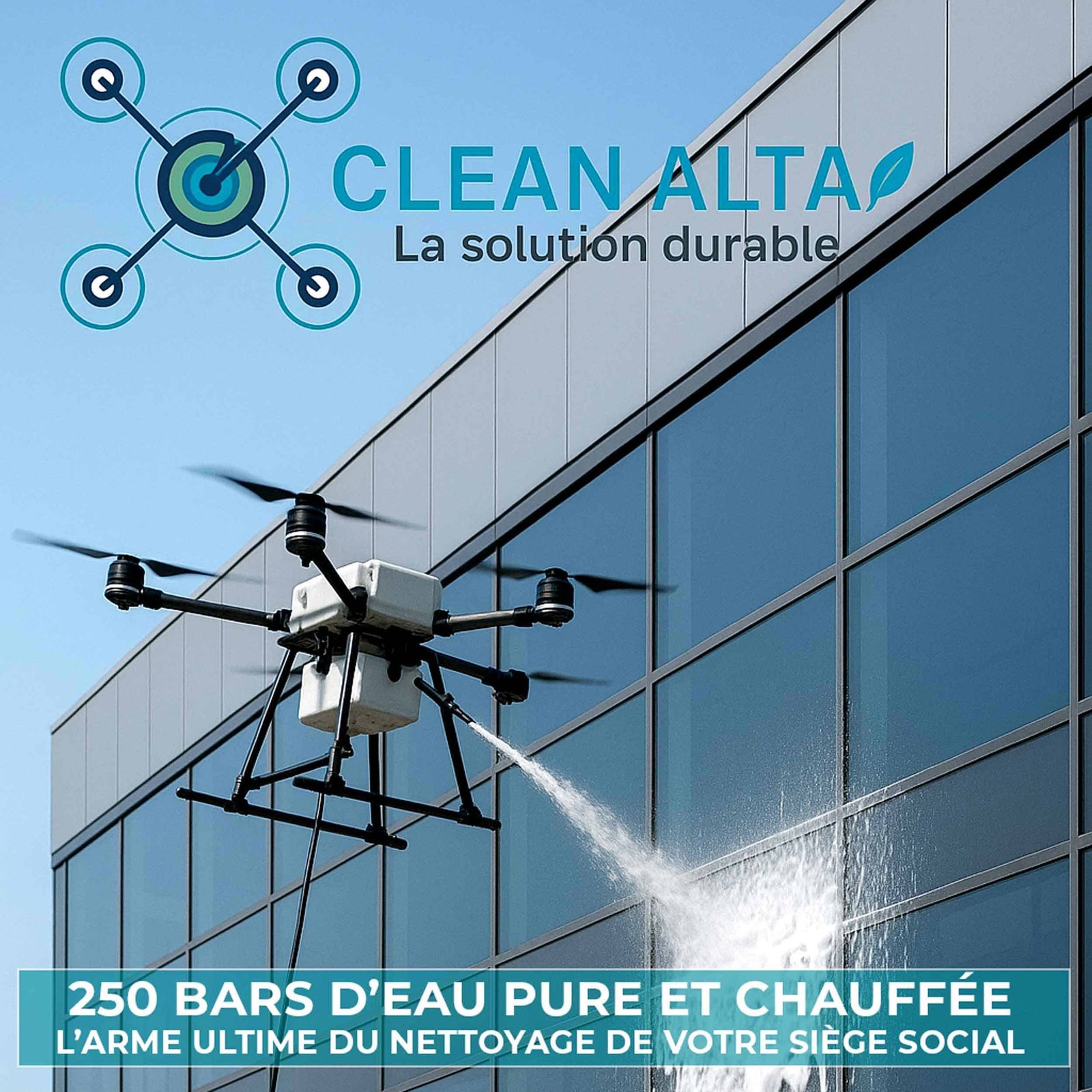 Nettoyage facade par drone