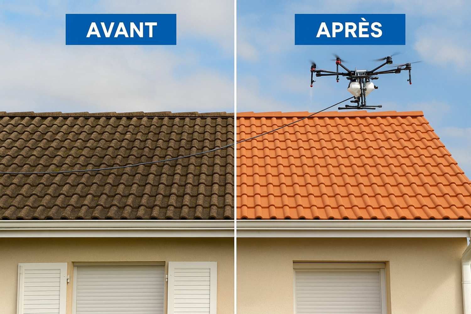 Traitement hydrofuge toiture par drone